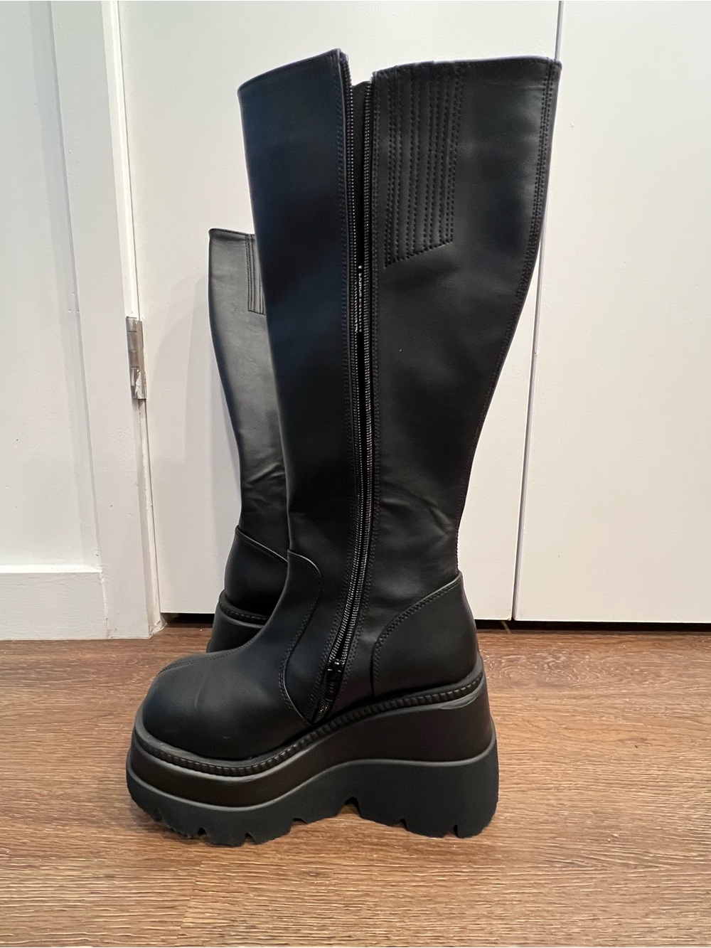 Demonia Black Knee-High Platform Boots
